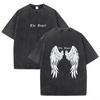 Dark Angel Wing Graphic Printed T-Shirt for Women Cotton Short Sleeve Oversized Loose Tops Streetwear Fashion Tees