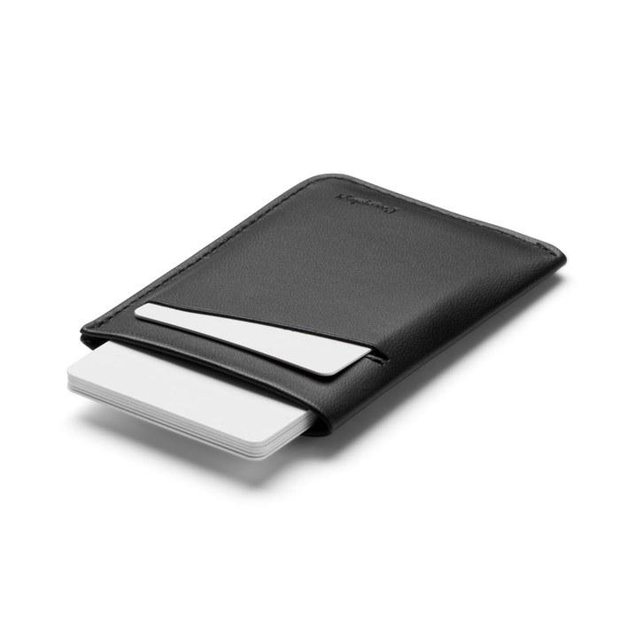 [Bellroy] Card Sleeve Premium Leather Card Case Minimal Wallet Holds 2-8 Cards & Folded Bills - BlackAsh 105mm x 70mm x 7mm