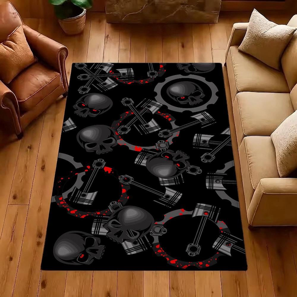 Dark Satanic Black Metal Art Patterned Rug Allseason Carpet For Entryway Home Party Decor Gift For Friends