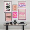 Wall Mural Pink Y2k Decor Trendy Retro Aesthetic Posters And Prints Cartoon Quote Wall Art Canvas Painting For Dorm Room Decor