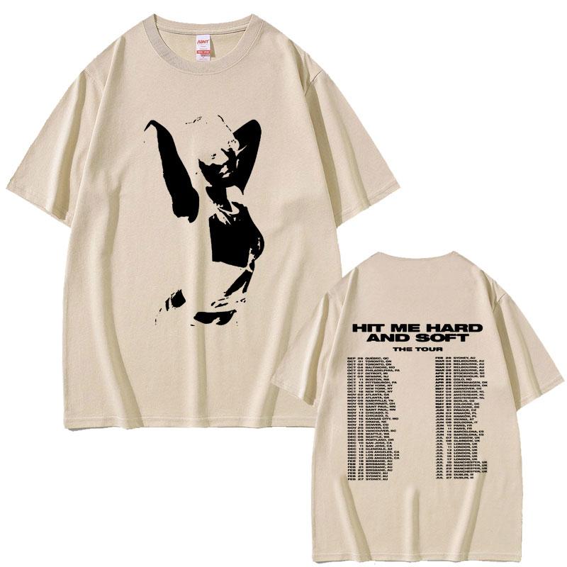 2025 Summer Hit Me Hard and Soft Tour Male Fashion Casual Tshirt 100% Cotton Short Sleeve Men Women Hip Hop Oversized T Shirts