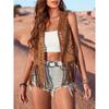 Women's Spring/Summer Fringed Sleeveless Cardigan Ladies Punk Jacket