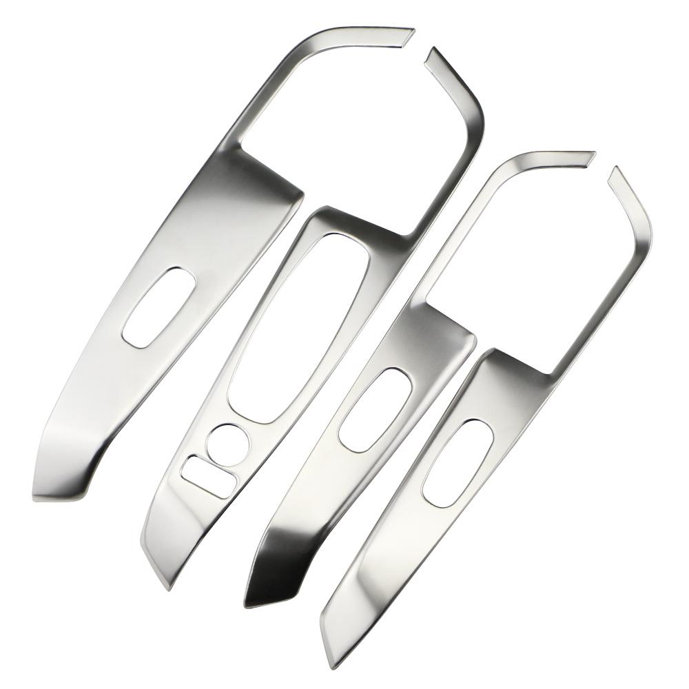 

4 шт., подлокотник для двери автомобиля, кнопка переключения подъема окна, панель, накладка, наклейка для Nissan Kicks 2017-2023, интерьер Stainless silver