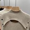 Damen Herbst Winter Rollkragen Strickpullover Weiblich Slim Sexy Aushöhlen Kaschmir Pullover
