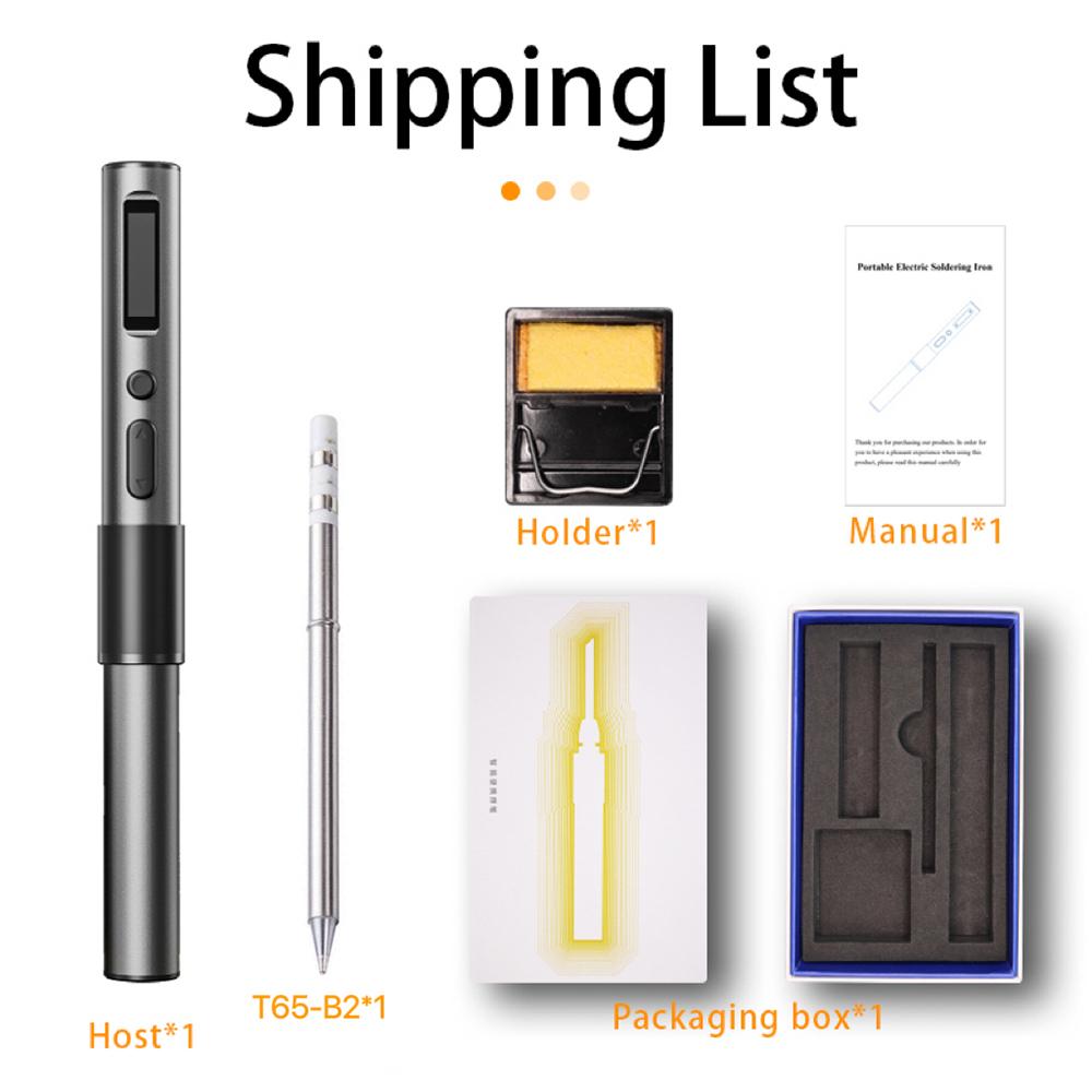 

MINI65 Smart PD 65W Electric Soldering Iron Tool Adjustable Temperature Metal Shell Compatible with T65/SH72/GD300/HS-01 65W