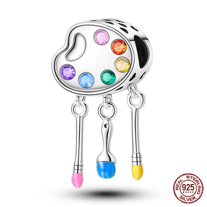 Charms Plata Copper Colorful Butterfly Bow Cute Cat Dog Fit Original Foot Bracelet Pendant Diy Beads Jewelry Makeup