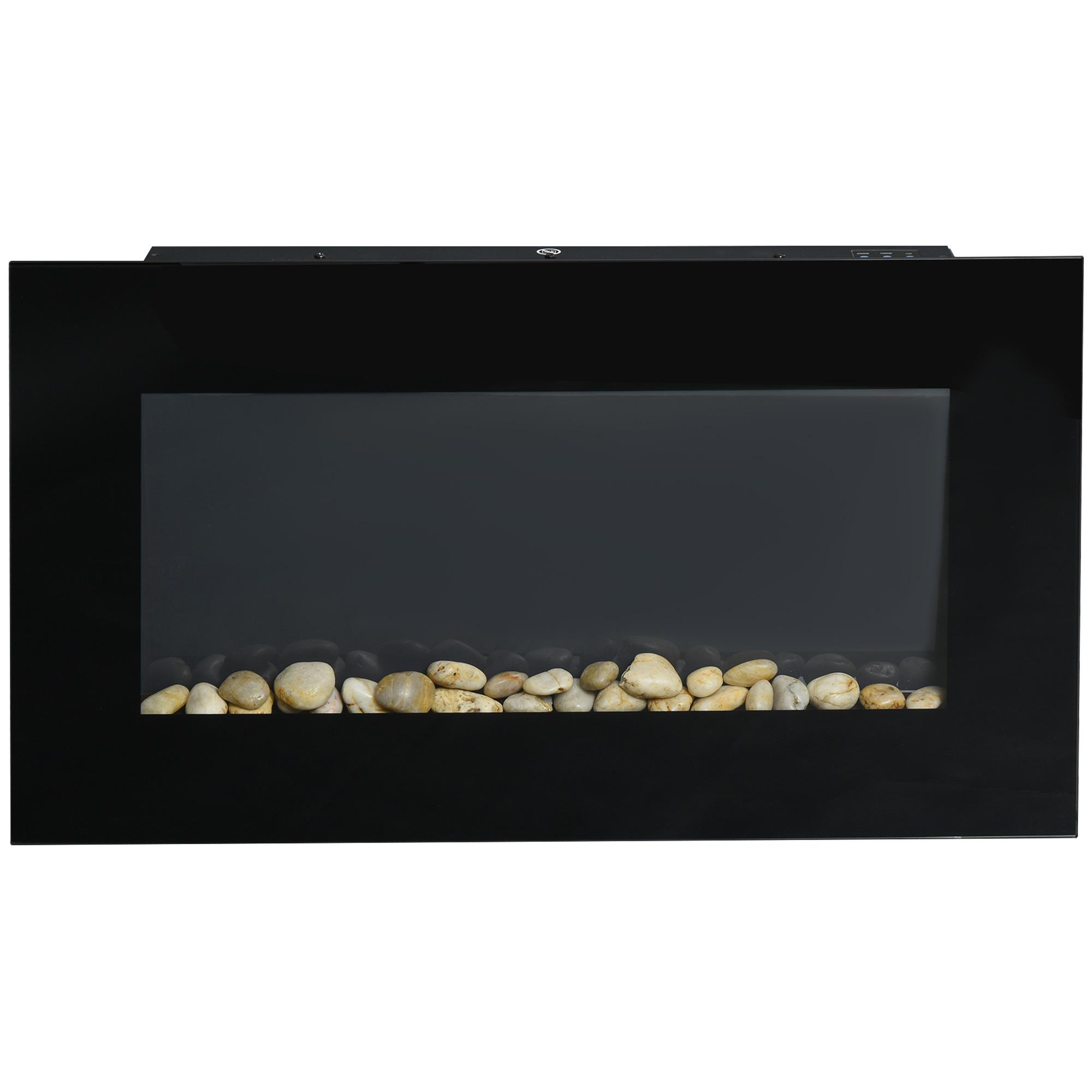 Cheminée Murale Électrique 1000W 2000W Effet Flamme LED Télécommande Look Élégant Avec Fonction Chauffage