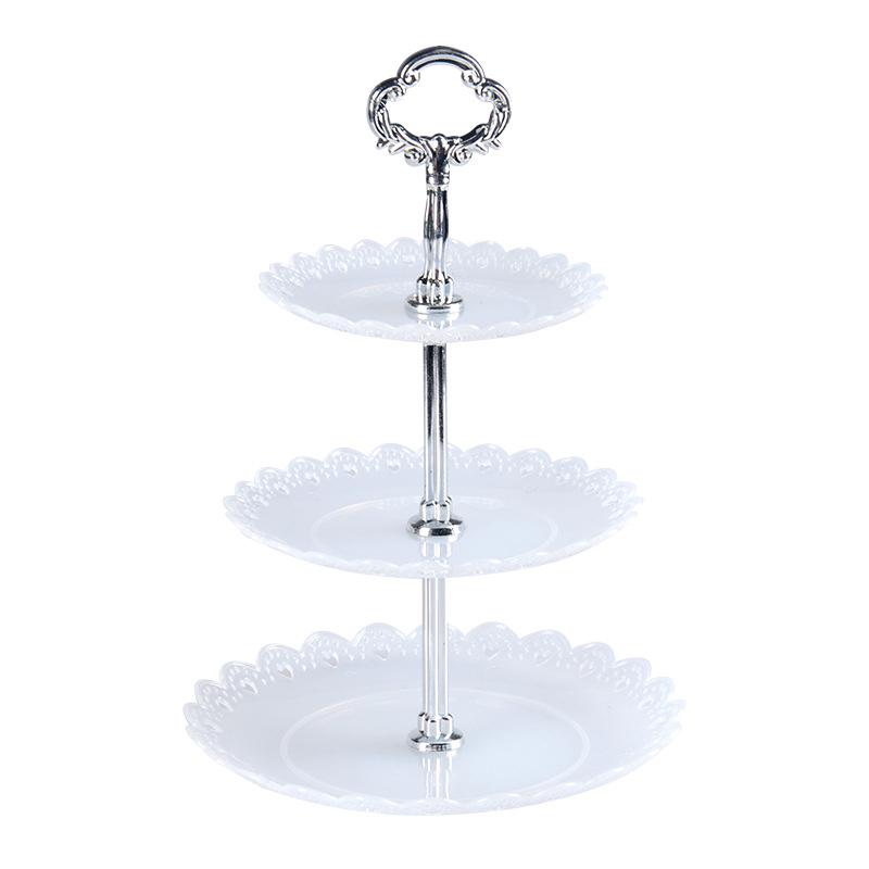 Suporte de Mesa para Frutas e Sobremesas de 3 Níveis Bandeja de Exibição para Bolos Suprimento para Casamento Aniversário Para Doces Sobremesas Pão Frutas