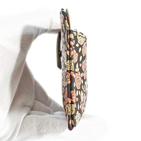 Inden Long Wallet Thin Deerskin Kaguwa Rose Petite Black X White Pink Lacquer 8402 [Indenya]