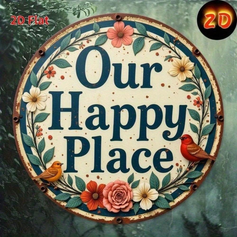 

Vintage Round 2D Metal Wall Art Sign Retro 7.8 Inch Flat Tin Plaque Decor for Home Bar Cafe Man Cave Easy Hang 20x20 різнокольоровий