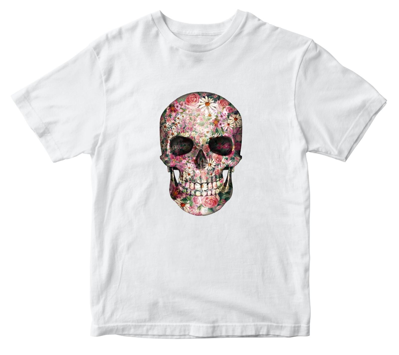 Sugar Skull T Shirt Flower Skull Love Forever Valentines Day S