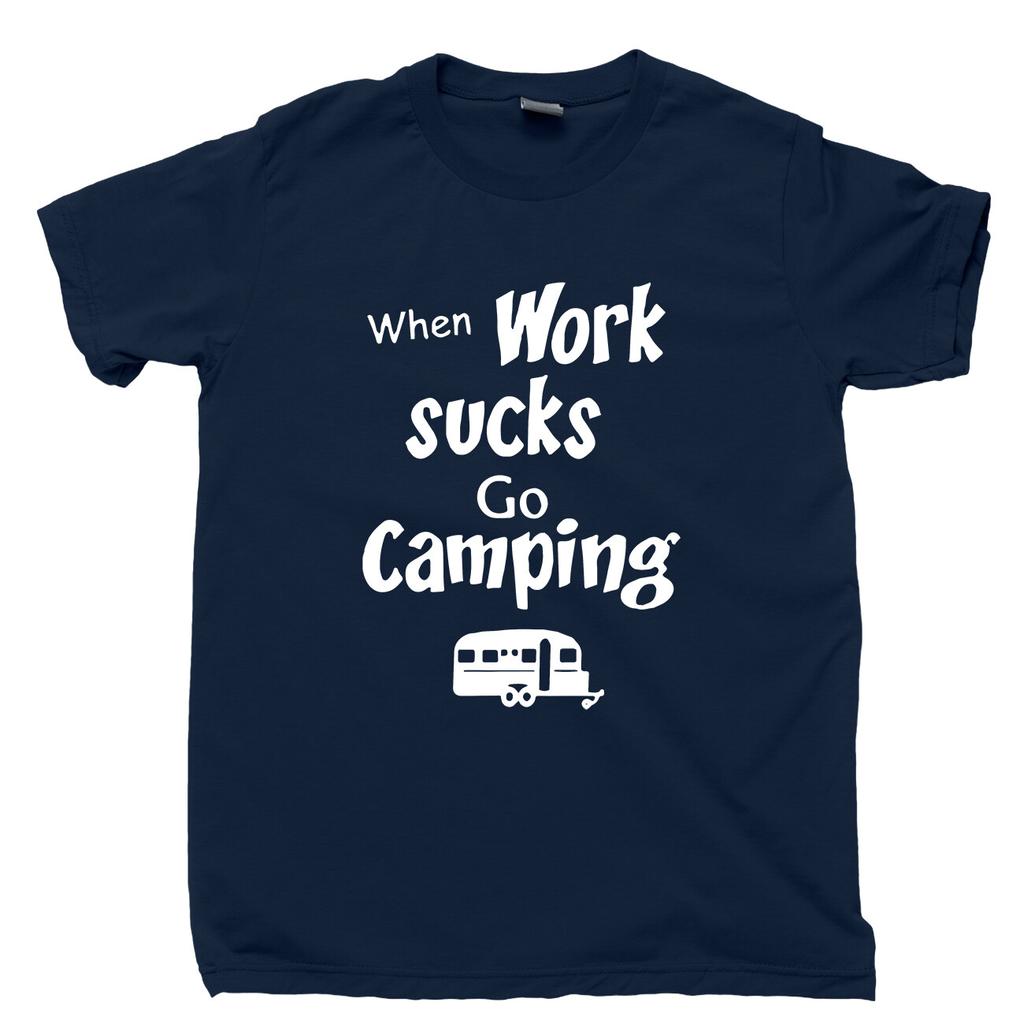 Camping T Shirt Great Outdoors Yellowstone National Park RV Happy Camper Hat Tee
