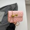 Fashion Bag Crossbody With Lingge Design And Chain Shoulder Strap Metal Ball