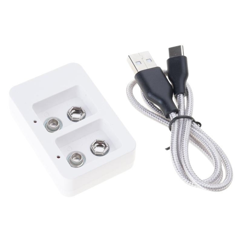

Long Last USB Charging Station for 9V NiMH Batteries Charging Hubs with LED Light and Multiple Protections Features
