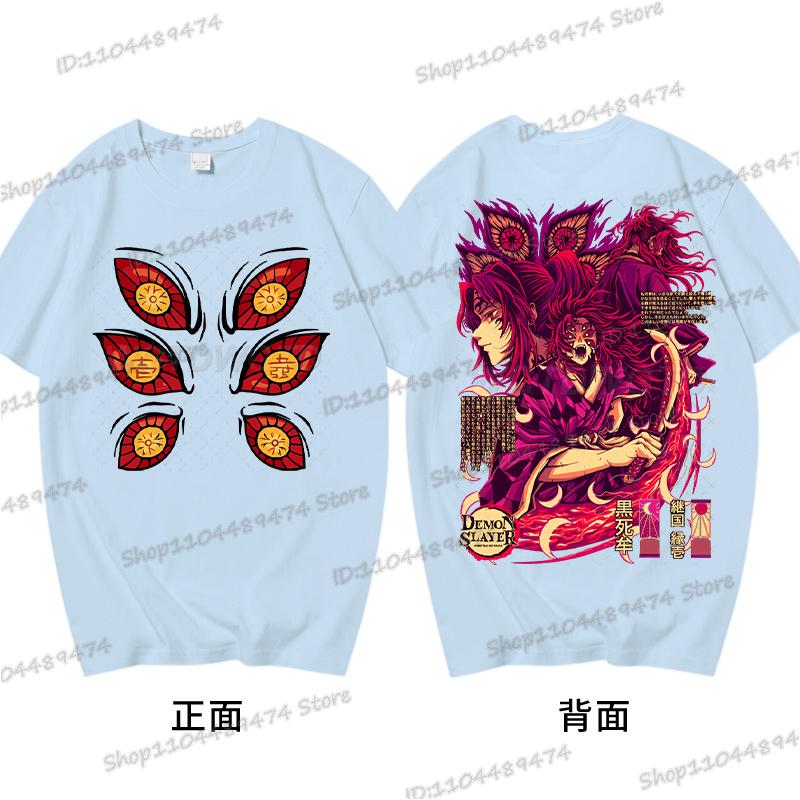Soft Cotton Tshirt Demon Slayer Japanese Anime T Shirt Men Women Kokushibo Cartoon Graphic Tee Harajuku Kimetsu No Yaiba T-shirt
