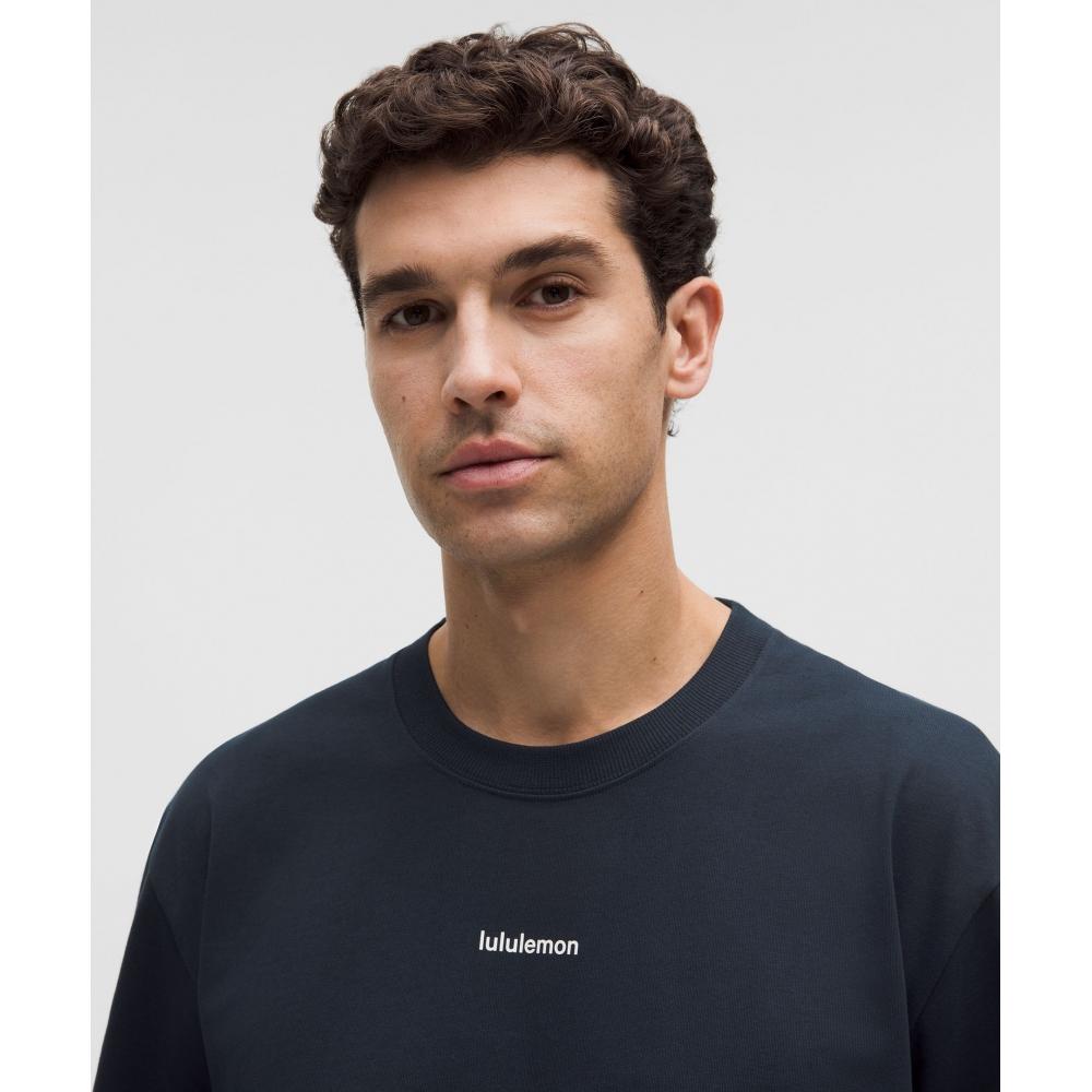 Lululemon HeavyweighT CoTTon Jersey T shirT  Wordmark Graphic True Navy