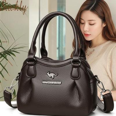 Litschi-Muster weiches Leder tragbar kleine Tasche Schulter Umhängetasche Damen