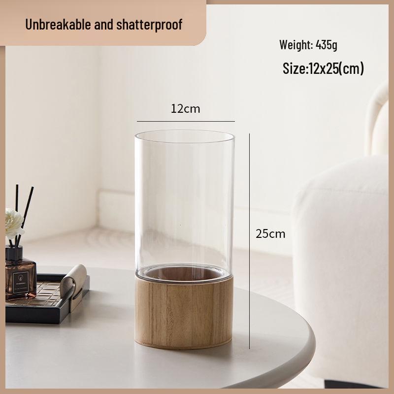 Transparent Acrylic Square Vase, Drop-Proof, for Flower Arrangements, Lucky Bamboo, and Elegant Decor in the Living Room