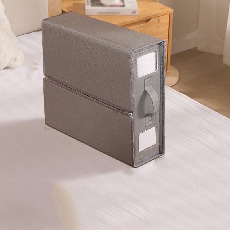 Коричневыйбежевыйчерныйсерый 1 шт Складной ящик для хранения простыней штор и одеял с ручкой и молнией вместительный органайзер для хранения простыней серый 1435₽