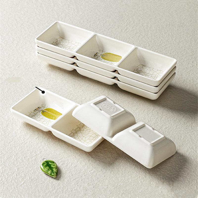 Chinese Style Melamine Sauce Dish Spice Vinegar Soy Oil Bowls Imitation Porcelain Plate Table Decoration Container for Hotel