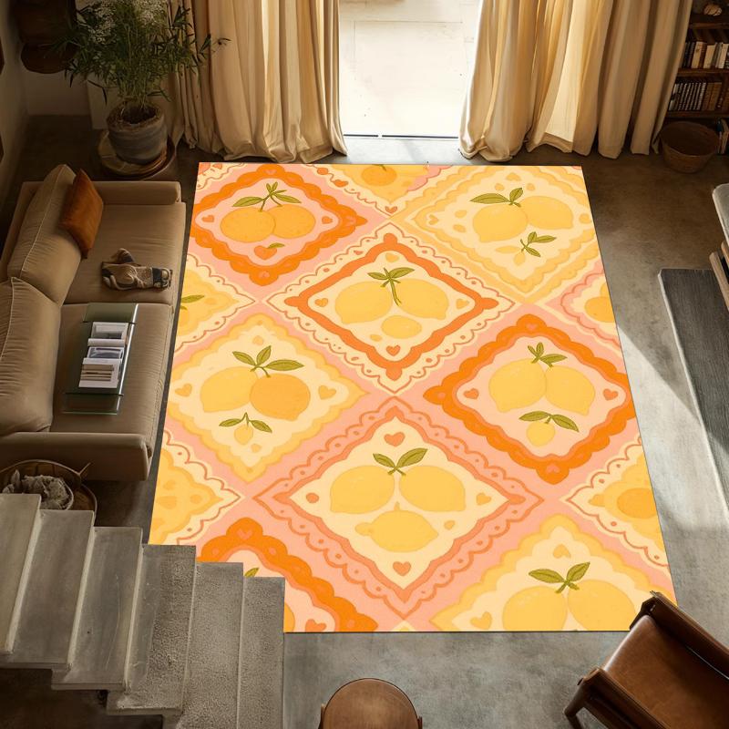 

Pink Red Raspberry Area Rug Sweet Fruit Heart Pattern Bathroom Floor Carpet Non-Slip Washable Doormat for Entryway Kitchen 40X60cm