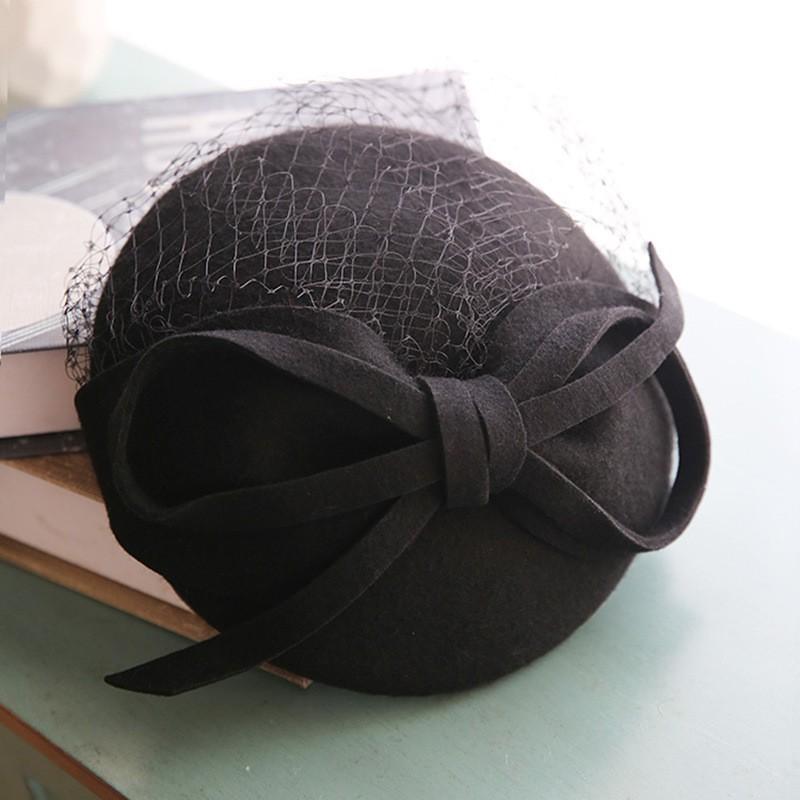 Autumn Winter New Wool Beret For Women British Style Fashion Small Top Hat French Casual Versatile Painter Designer Pillbox Hat