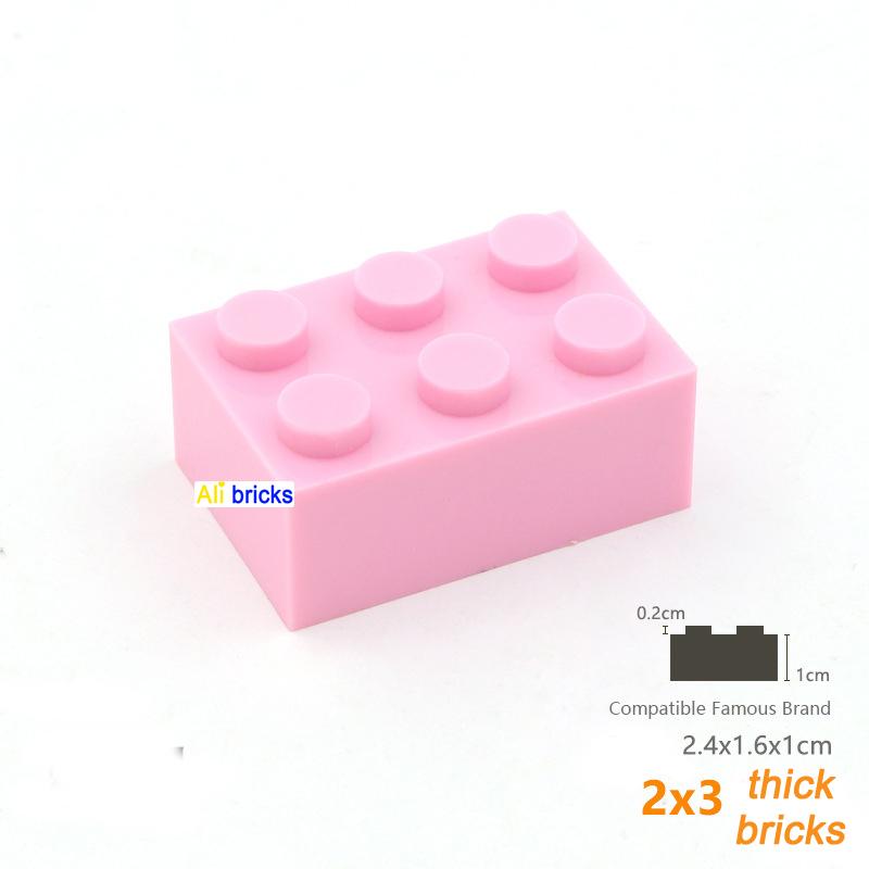 60pcs Thick 2x3 DIY Building Blocks Figures Bricks Dots Educational Creative Size Compatible With 3002 Plastic Toys for Children