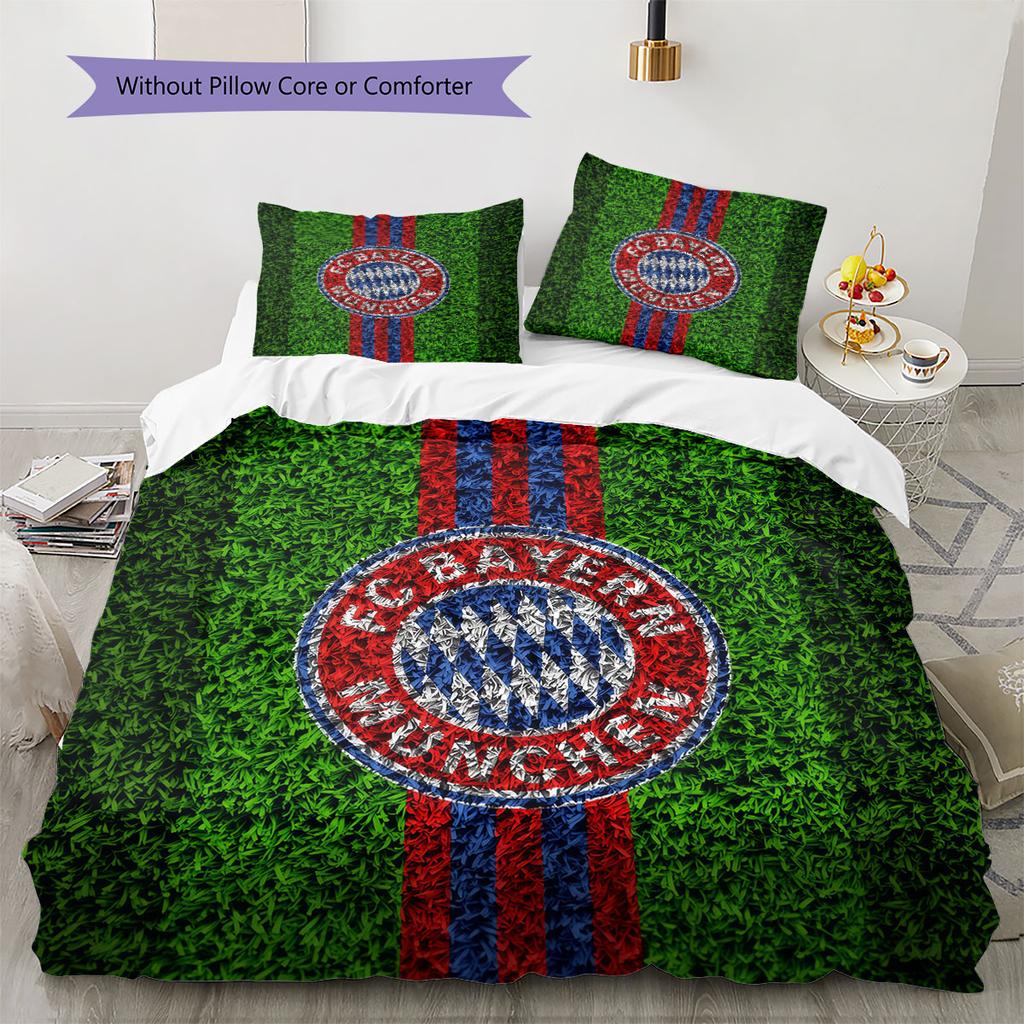 FC Bayern Munchen Pattern Bedding,Quilt Set Quilt Cover Pillowcase Home Birthday Gift(1 * duvet cover + 2 * pillowcase, without core)