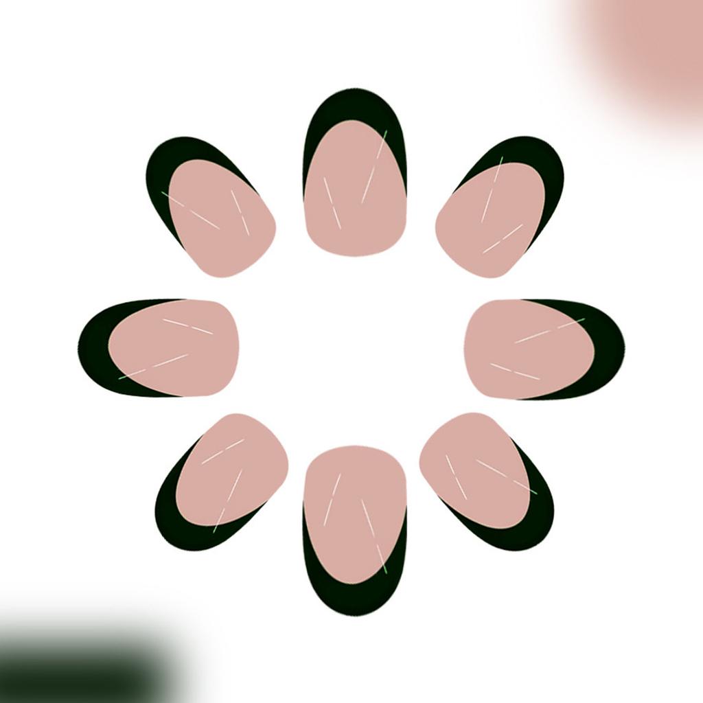Uña Postiza Almendrada Uña Falsa Brillante Adhesiva Uña Natural Cubierta Completa Uña Falsa Acrílica Adhesiva para Mujeres