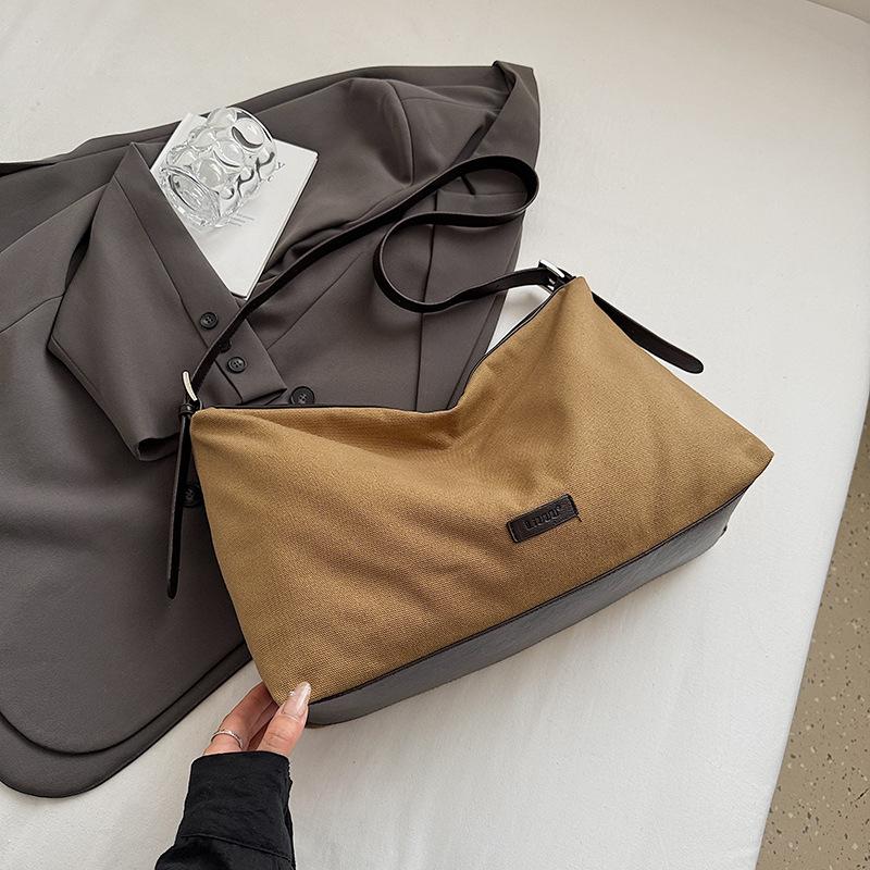 Bag Women's Bag 2025 New Trendy High-value Lazy Style Foreign Tote Bag Retro Large-capacity Shoulder Messenger Bag