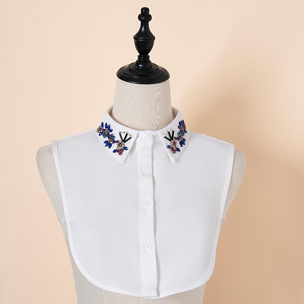 Nowość Odpinany Kołnierzyk Dekoracyjny do Koszul - Wszechstronny Ręcznie Koralikowany Fałszywy Kołnierzyk