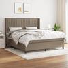Maison Exclusive - Slatted Bed Base with Taupe Mattress 180x200 Cm Fabric