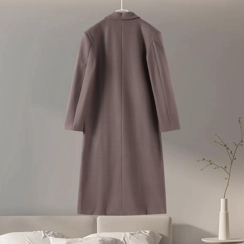 Women's Wool Coat - 2024 Autumn/Winter Collection, Commuter Style with Suit Collar