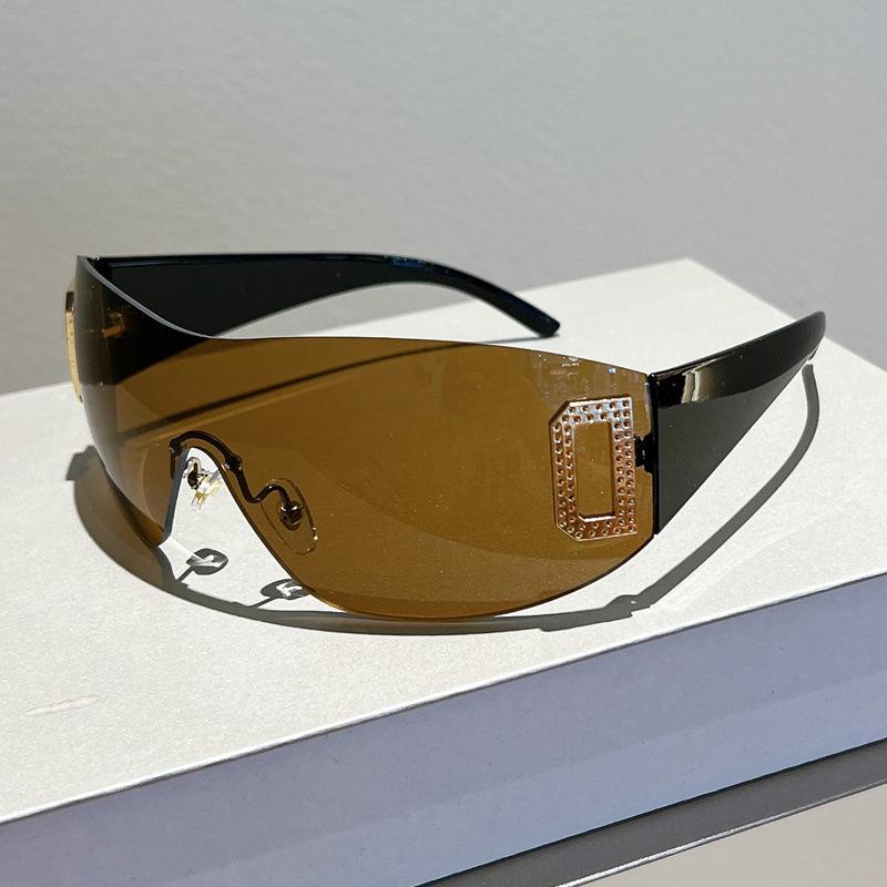 Vintage Y2K Fashion One Piece Rimless Sunglasses Women For Men Luxury Brand Designer Punk Sun Glasses Sport Goggle Shades UV400