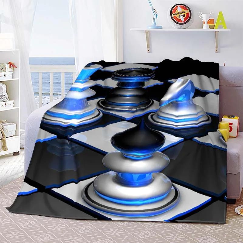 Chess Printed Flannel Blanket Chess Lovers Gift Blanket Blanket