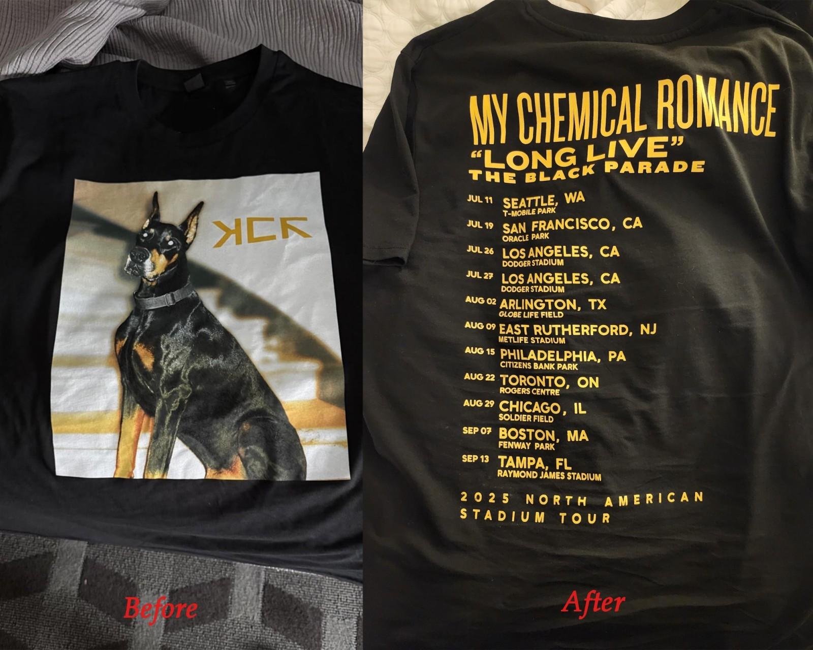 

My Chemical Romance The Black Parade Tour LA merch 2025 T-Shirt Mens Womens Tees Top S