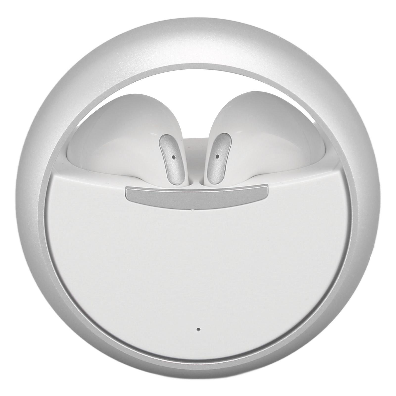 

Беспроводные наушники Bluetooth5.0 с шумоподавлением, стереозвуком, металлические вращающиеся на 360 градусов наушники для музыки, игр, звонков, серебристые