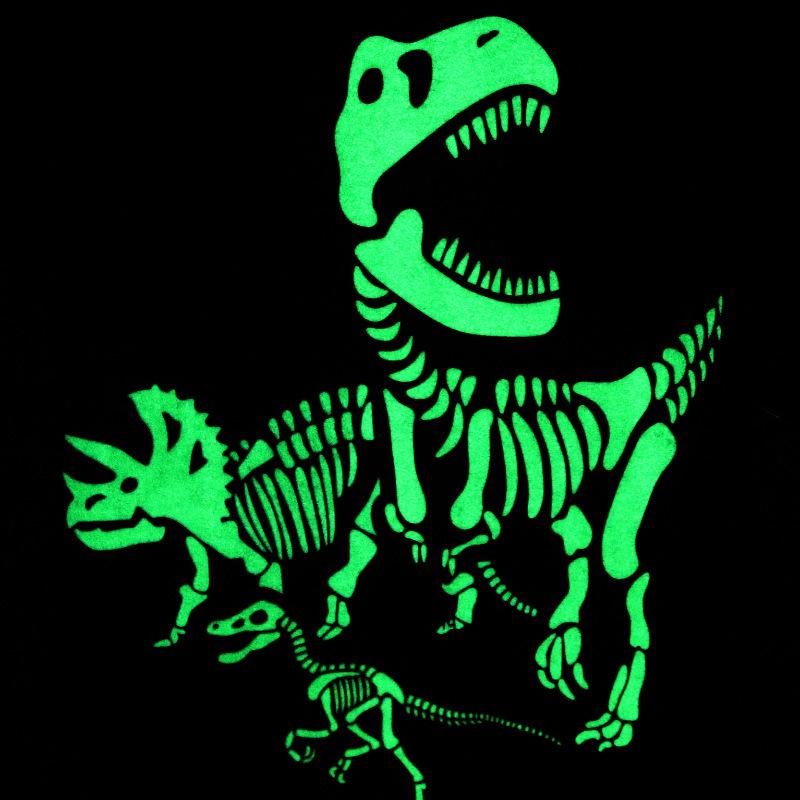 Boys' Summer 2026 Luminous Dinosaur T-Shirt Short Sleeve