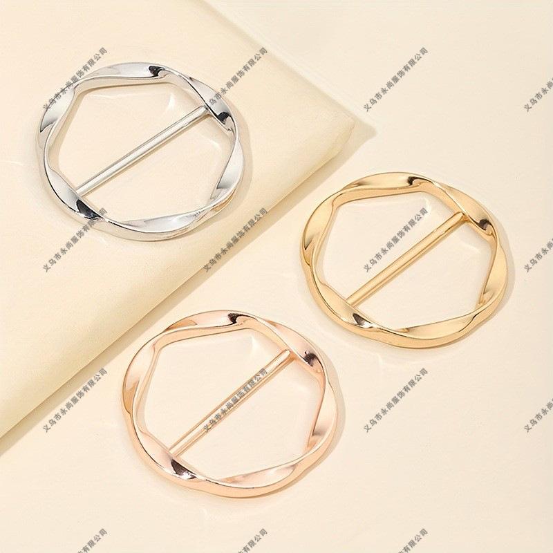 Women's Trench Coat Metal Round Spiral Ladder Belt Buckle - Decorative Button Accessory