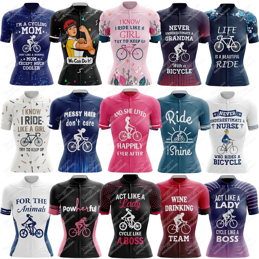 17 Styles Summer V7 Short Sleeve Cycling Jersey Breathable Racing Sport Bicycle Jersey Women Cycling Clothing Short Bike Jersey