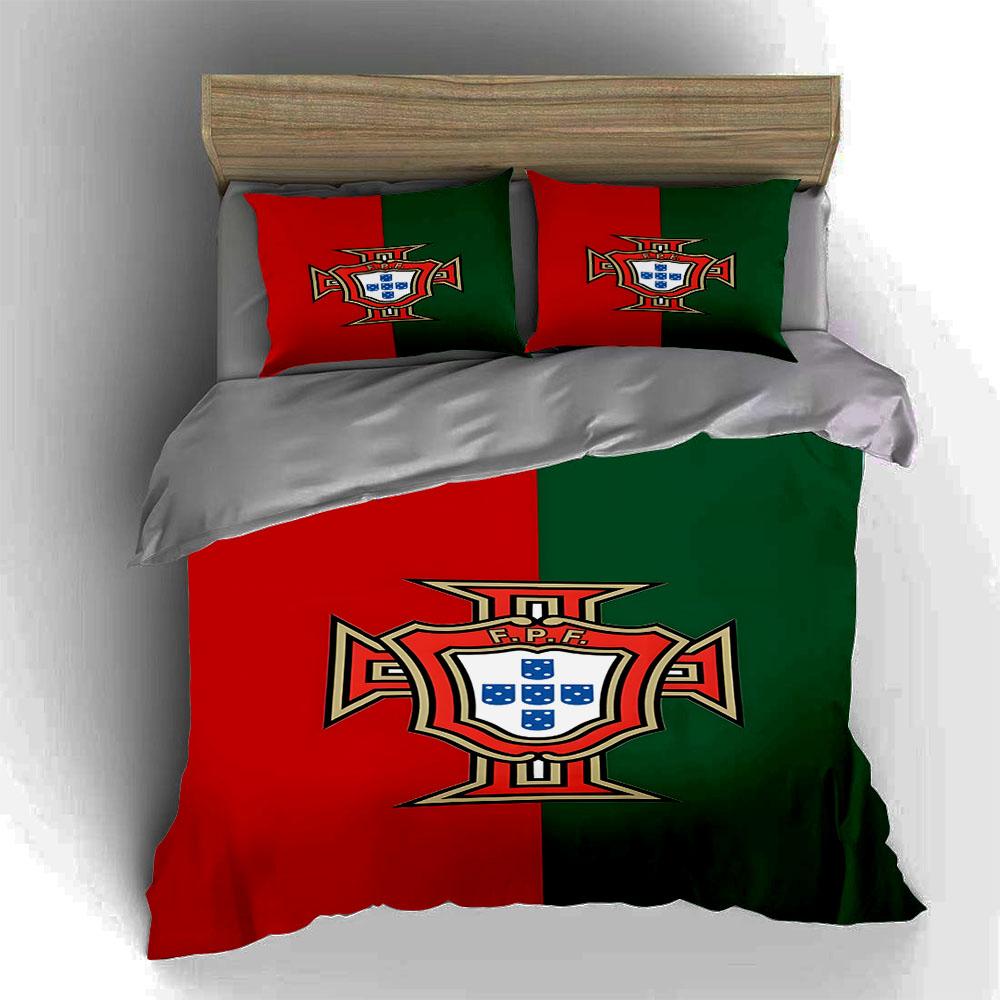 Red-green crest. Bedding Duvet cover sets Duvet covers Pillowcases gifts (1 * Duvet Cover 2 * Pillowcases, without duvet insert)
