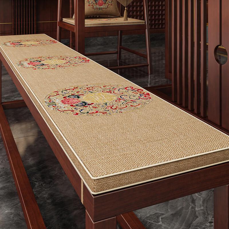 Chinese Embroidered Long Bench Cushion
