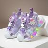 2026Summer Closed-toe Sandals for Girls, Light-up Princess Shoes, Non-slip Rotating Buckle Sports Sandals Kitty Children's Shoes