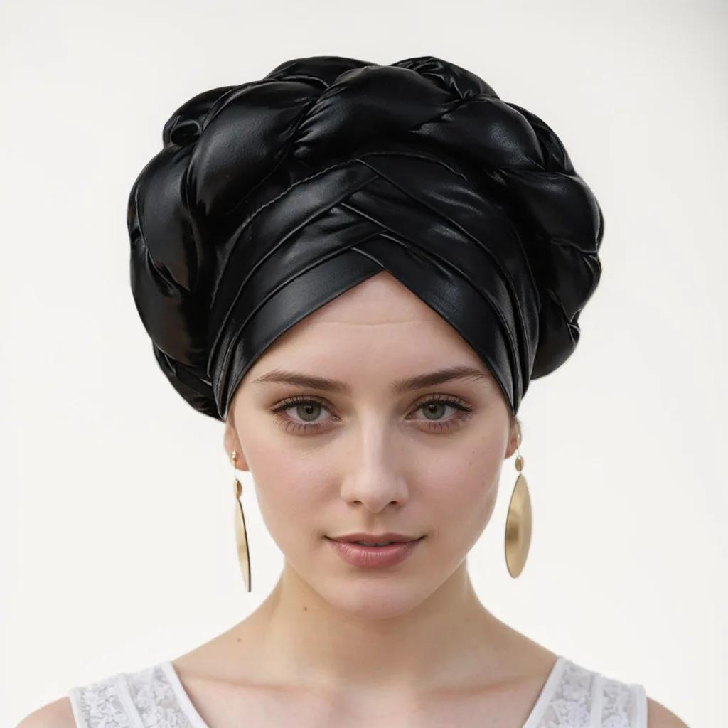 African Turban Cap Headdress Women Headtie Hat Hair Accessories Arab Wrapped Muslim Hijab