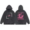 Übergroßer Kapuzenpullover Herren Streetwear Lockere Passform Baumwolle Schweres Material Wintergewaschen Vintage-Stil