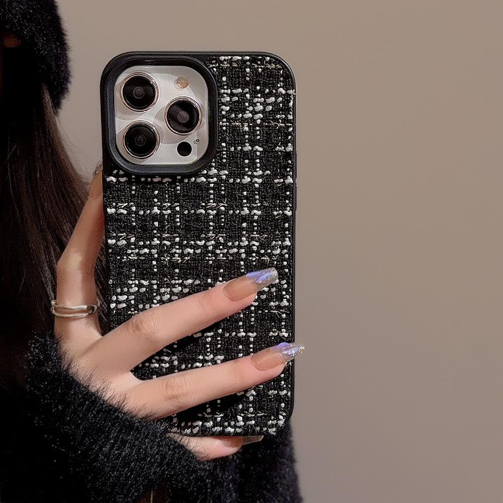 Small Fragrance Velvet Cloth Apple Phone Case 14promax Autumn and Winter 15 Suitable for IPhone 16 High End Style 11 Hard Sleeve 12
