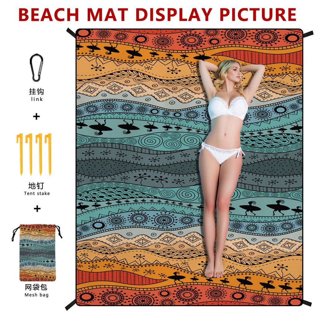 Bohemian Beach Mat Moisture-proof Mat Outdoor Seat Cushion Picnic Mat Customized Tent Camping Floor Mat 180 * 220CM 550g