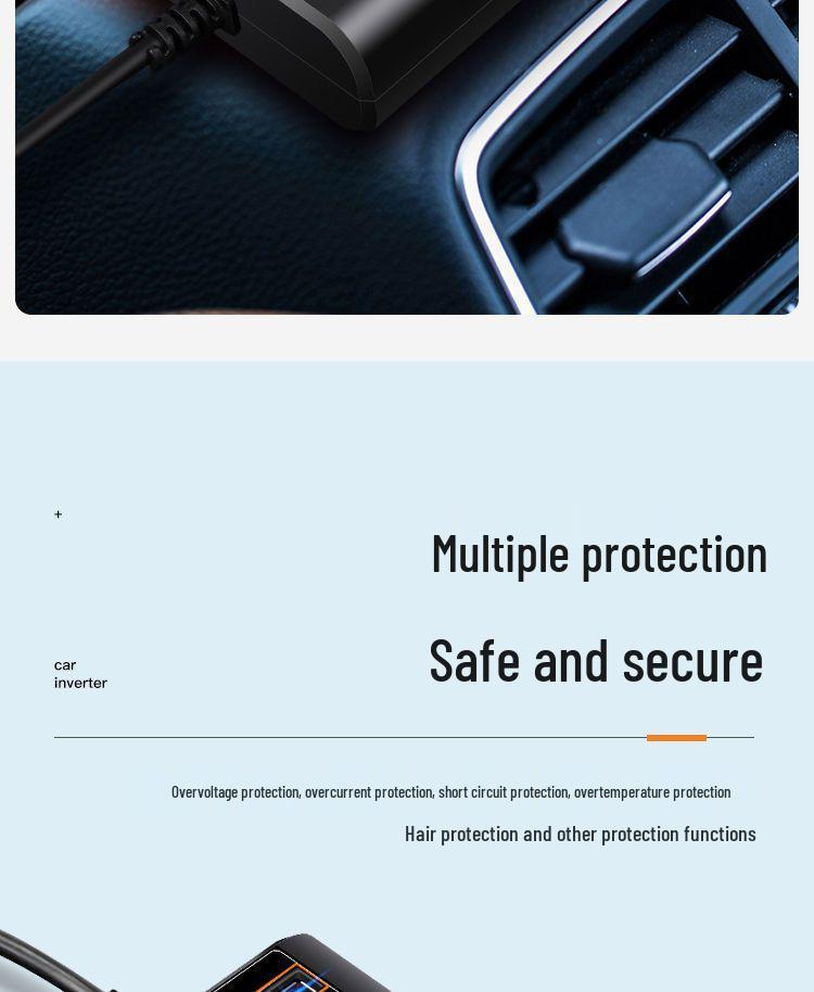 Universal 12V/24V To 220V Car Power Inverter & Mobile Charger Socket