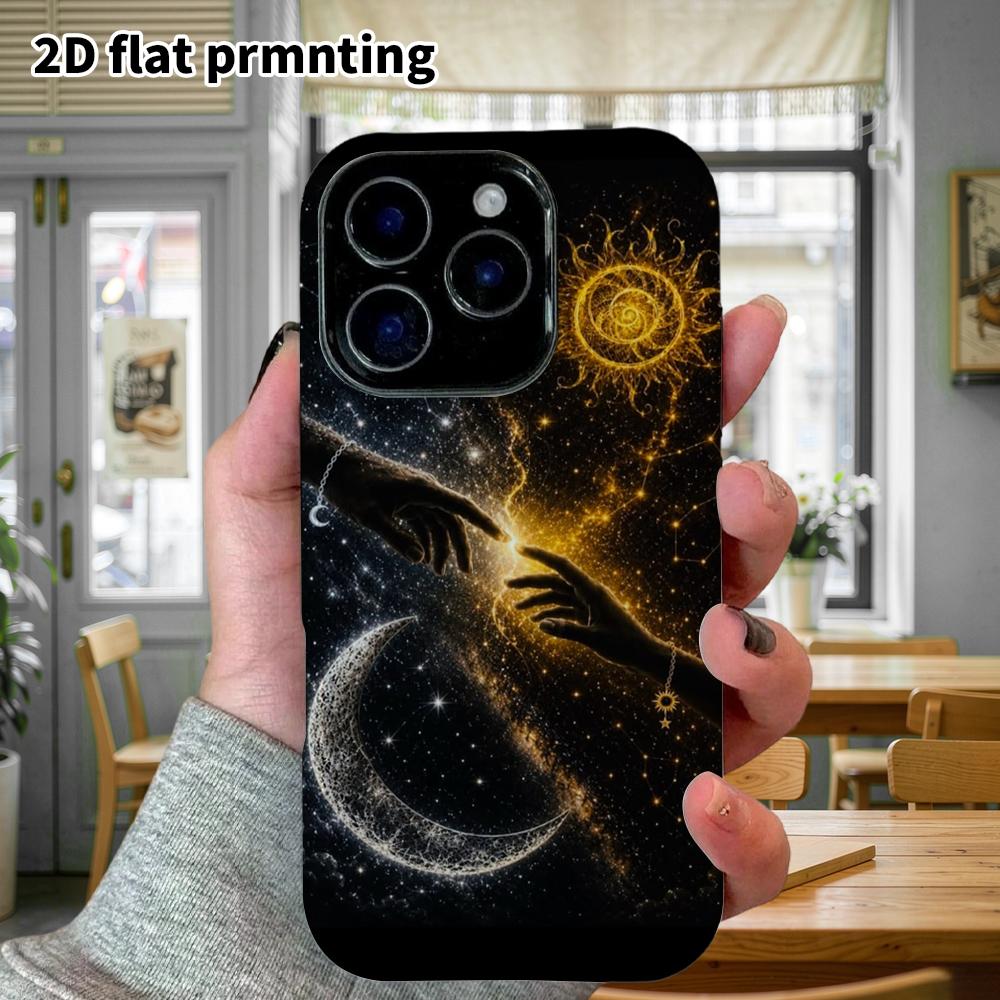 Phone Case: 2D flat design suitable for iPhone 18 17 16 15 14 13 Pro film protective case, couple style, cosmic starry sky, Christmas and Halloween gi