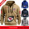 2024 Women's V-Neck NFL Team Long Sleeve T-Shirt with 3D Print Design